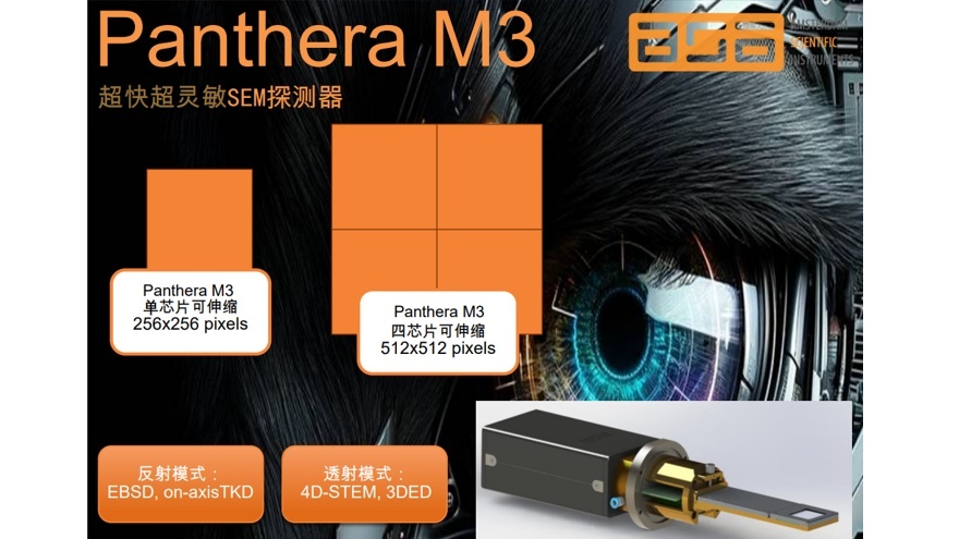 荷兰ASI推出Panthera系列用于SEM的新型EBSD、3D ED和4D STEM超快探测器