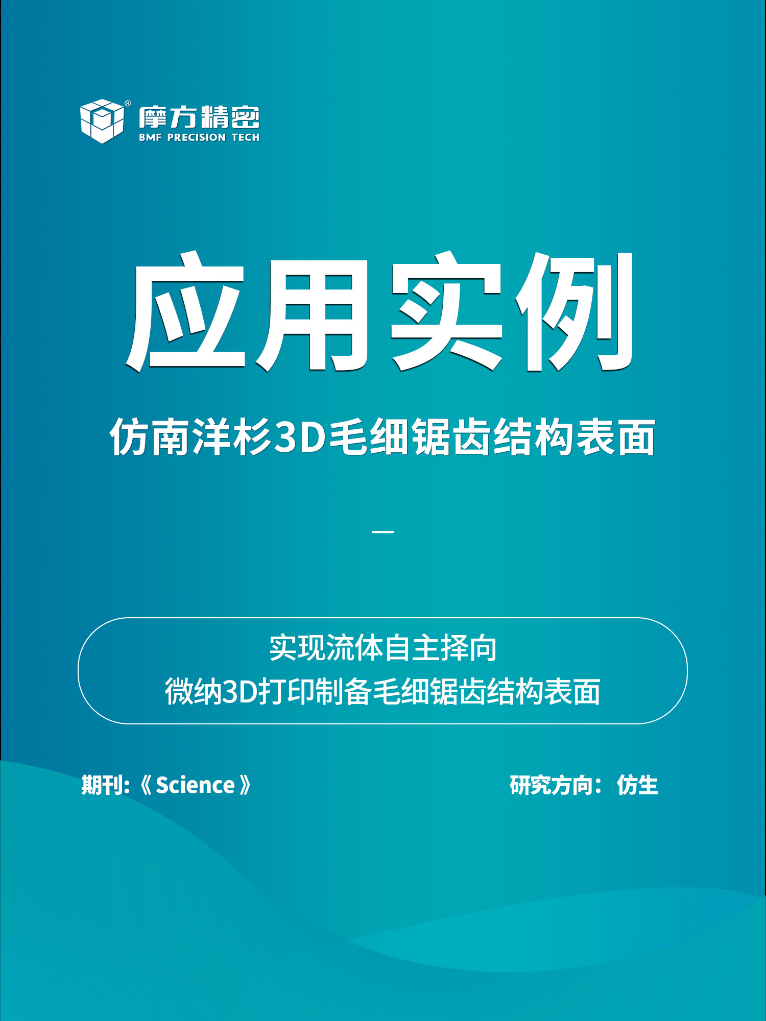 顶刊《Science》：仿南洋杉3D毛细锯齿结构表面流体自主择向，摩方推动仿生学研究进程加快