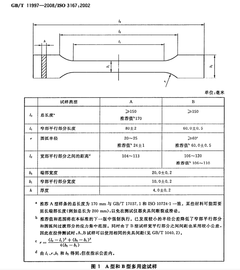 简述GB/T 11997-2008塑料多用途试样要求