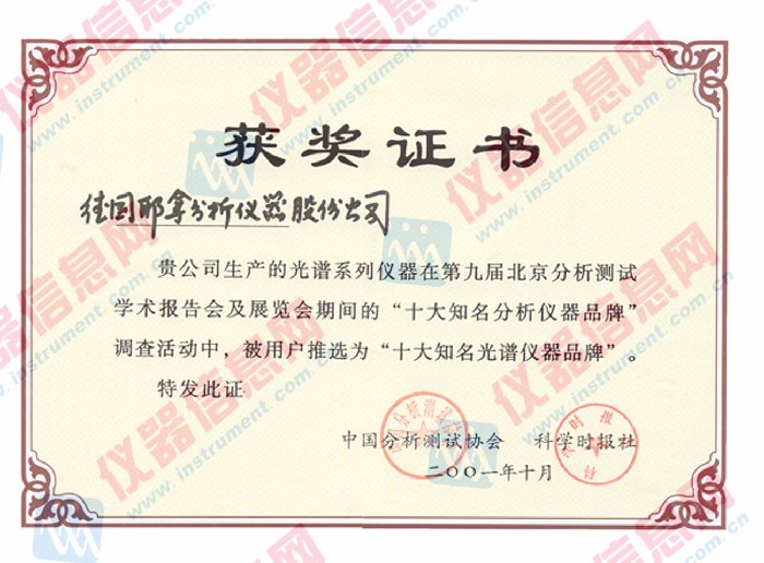 十大知名光谱仪器品牌
