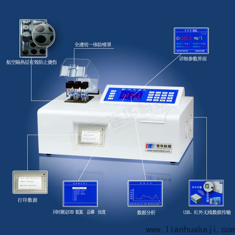 连华科技5B-6C(v8)智能一体四参数水质测定仪