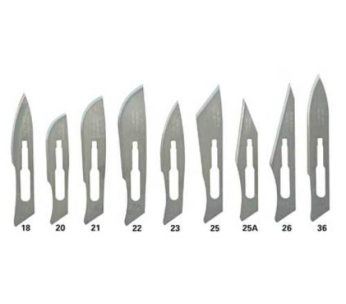 4号刀柄的刀片 549-4S-25 25号，无菌，不锈钢