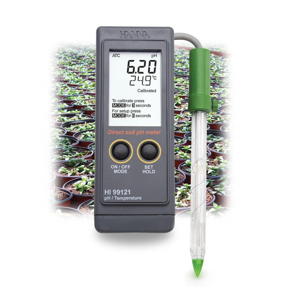 HANNA品牌 HI99121 酸度-温度测定仪（土壤）