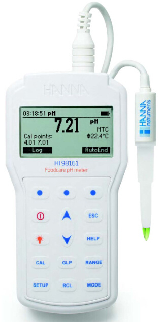 HANNA 品牌 HI98161食品级pH/mV /°C测定仪