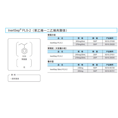 固相萃取小柱InertSep PLS-2 5010-27430 265mg/6mL