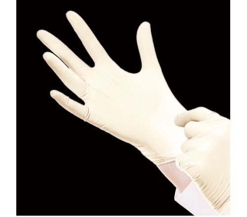 巴罗克加长型无粉乳胶一次性手套，单面氯化