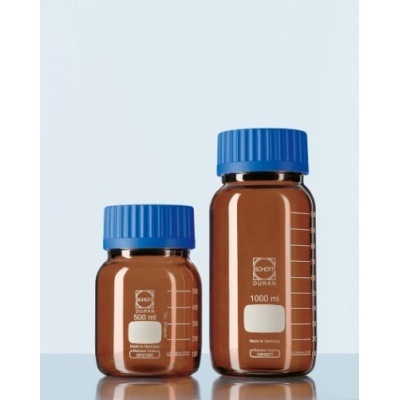 500mL德国Duran GLS80棕色广口蓝盖试剂瓶1178429