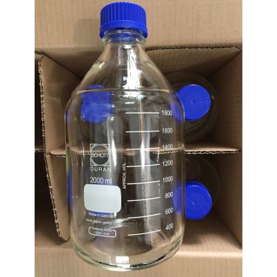 2000mL德国Duran透明蓝盖玻璃瓶21801635