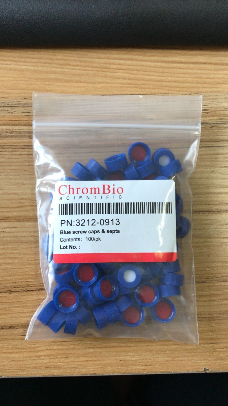 2ml蓝色螺纹口样品瓶盖 3212-0913 可替代5182-0717