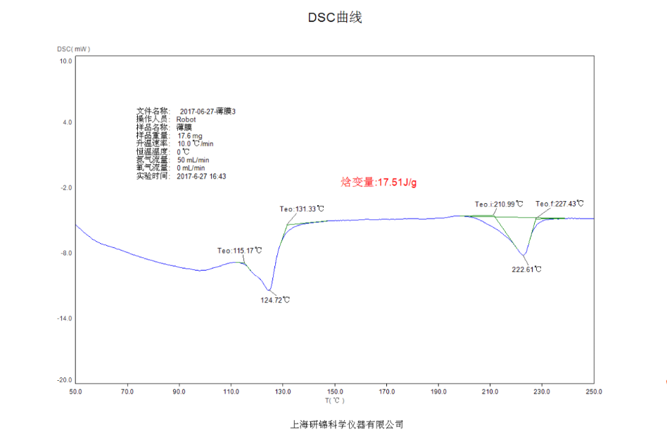 差示扫描量热仪/玻璃化温度转变/DSC-500C