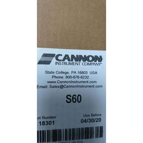 Cannon标准油编号S60