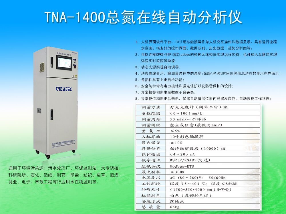 水质总氮在线自动监测仪器
