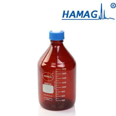 哈迈 GL45螺纹口2000ml棕色流动相溶剂瓶