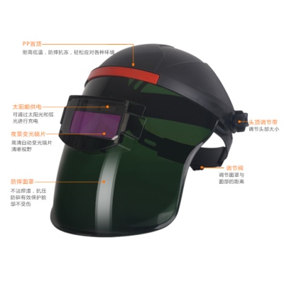 头戴式全自动焊工防护面焊 变光电焊面罩