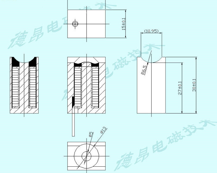 圆弧面吸盘式电磁铁