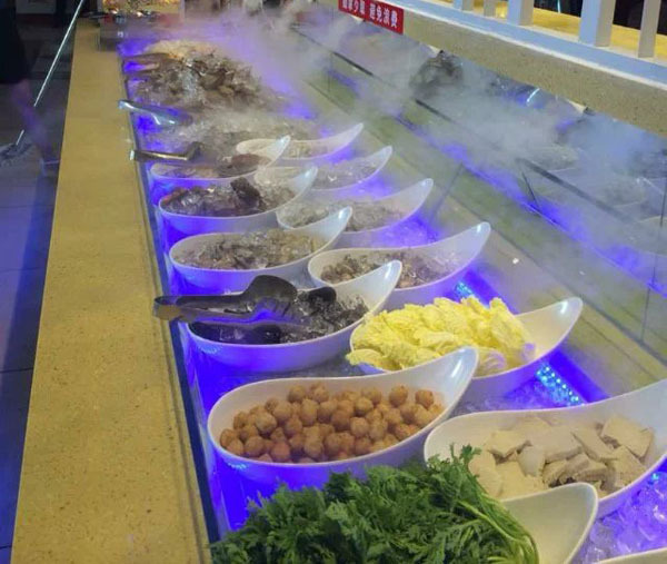 重庆火锅店摆放菜品的立风柜保鲜增湿器到哪里买