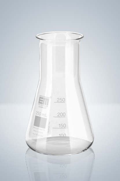 德国赫施曼带棱边宽口三角烧杯（锥形瓶）	