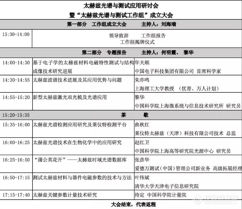 通知|太赫兹光谱与测试应用研讨会 暨“太赫兹光谱与测试工作组”成立大会 邀请函