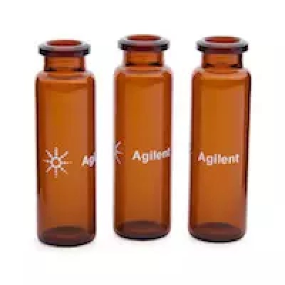 安捷伦 5067-0226样品瓶，钳口，顶空，棕色，平底，经认证，20 mL，23 mm × 75 mm，100/包。样