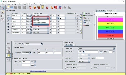 OLED建模与光电数据模拟分析系统