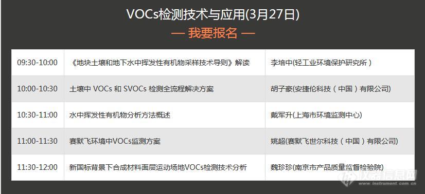 线上会议不断档!第四届VOCs检测网络会议日程发布!