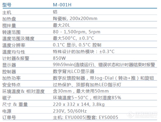 加热磁力搅拌器M-001H产品参数.png