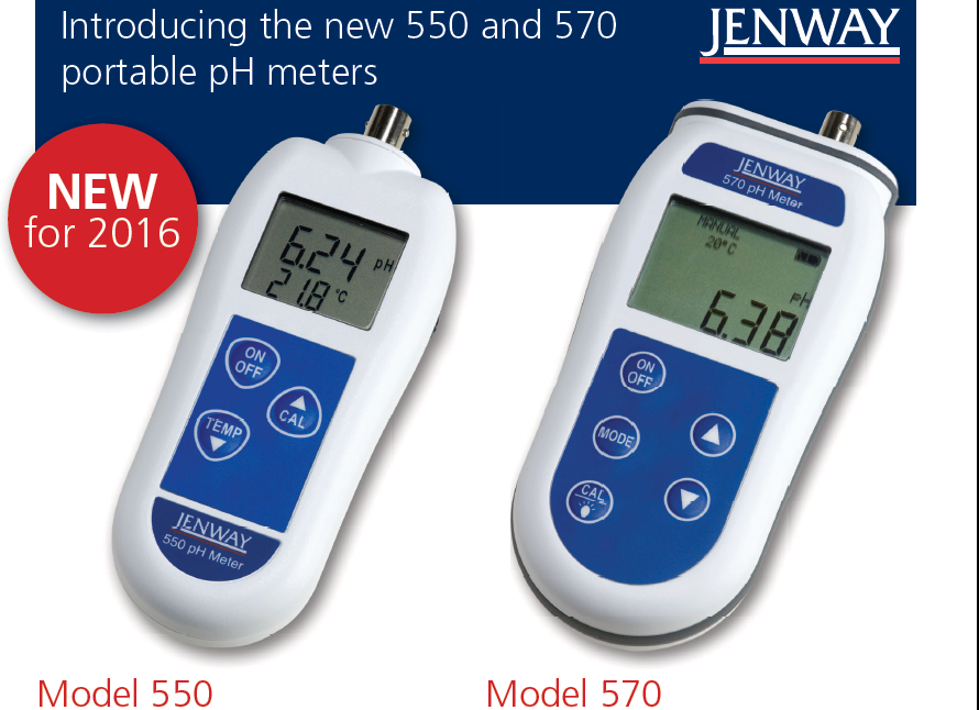Jenway新型便携式pH计550和570