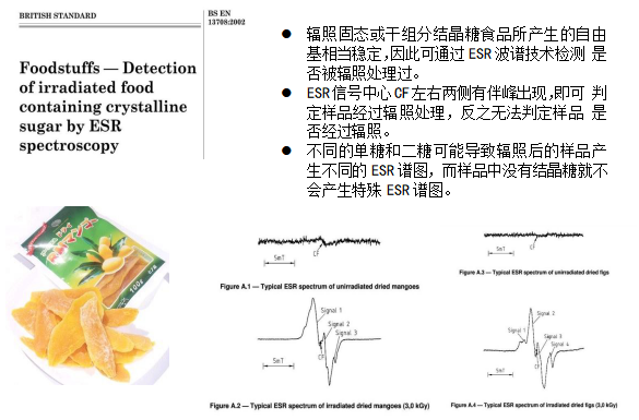 EN 13708-2001 ESR光谱法检测含纤维素经过辐射的食品