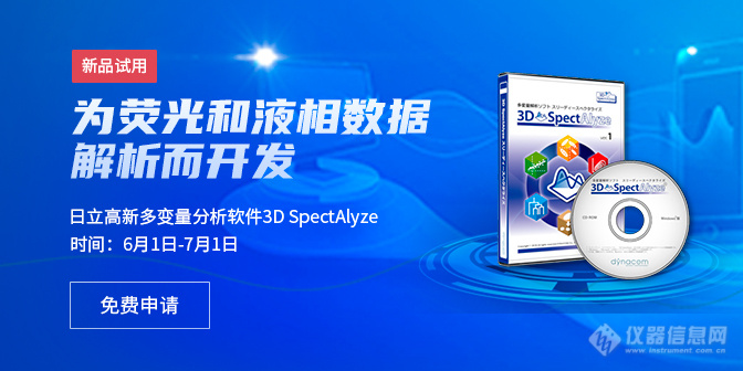 【新品试用】日立多变量分析软件3D SpectAlyze免费申请！