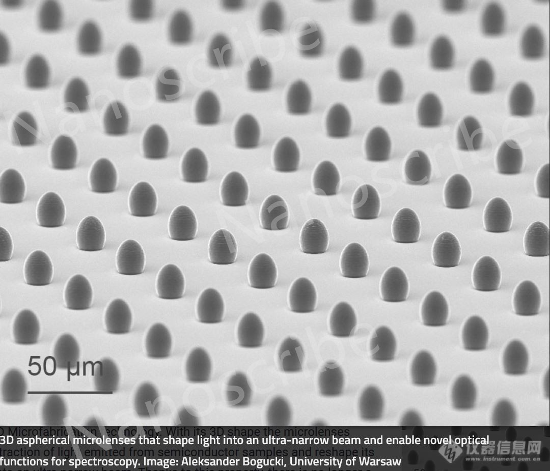 Nanoscribes3D微纳加工技术 - 光谱学3D非球面微透镜研发