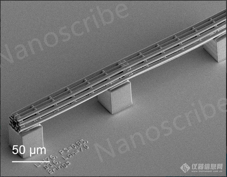 Nanoscribe微纳加工技术应用于3D中空光波导微观结构研究 