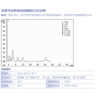  天然气分析柱对烃类和CO2分析 其他气相专用柱