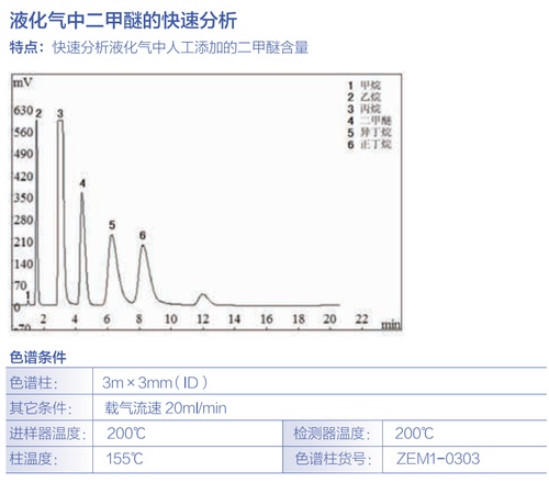  液化气中二甲醚的快速分析 其他气相专用柱