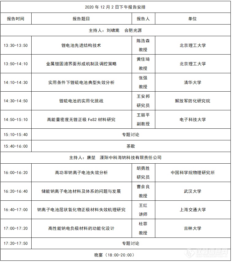 第三届全国锂电池失效分析与测试技术研讨会初步日程公布