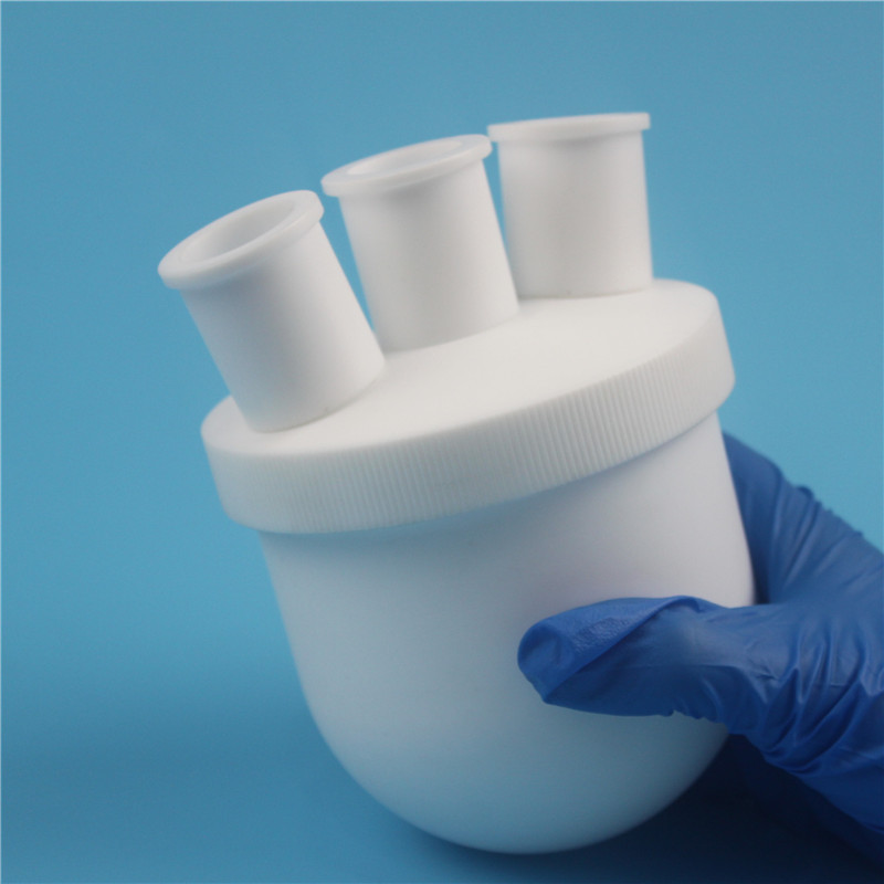 特氟龙耐氢氟酸PTFE 烧瓶反应瓶装置可定制可配套冷凝回流装置