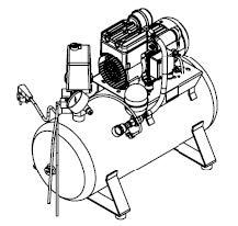 分体式氮气发生器配套空压机WA-065 10L无菌储气罐