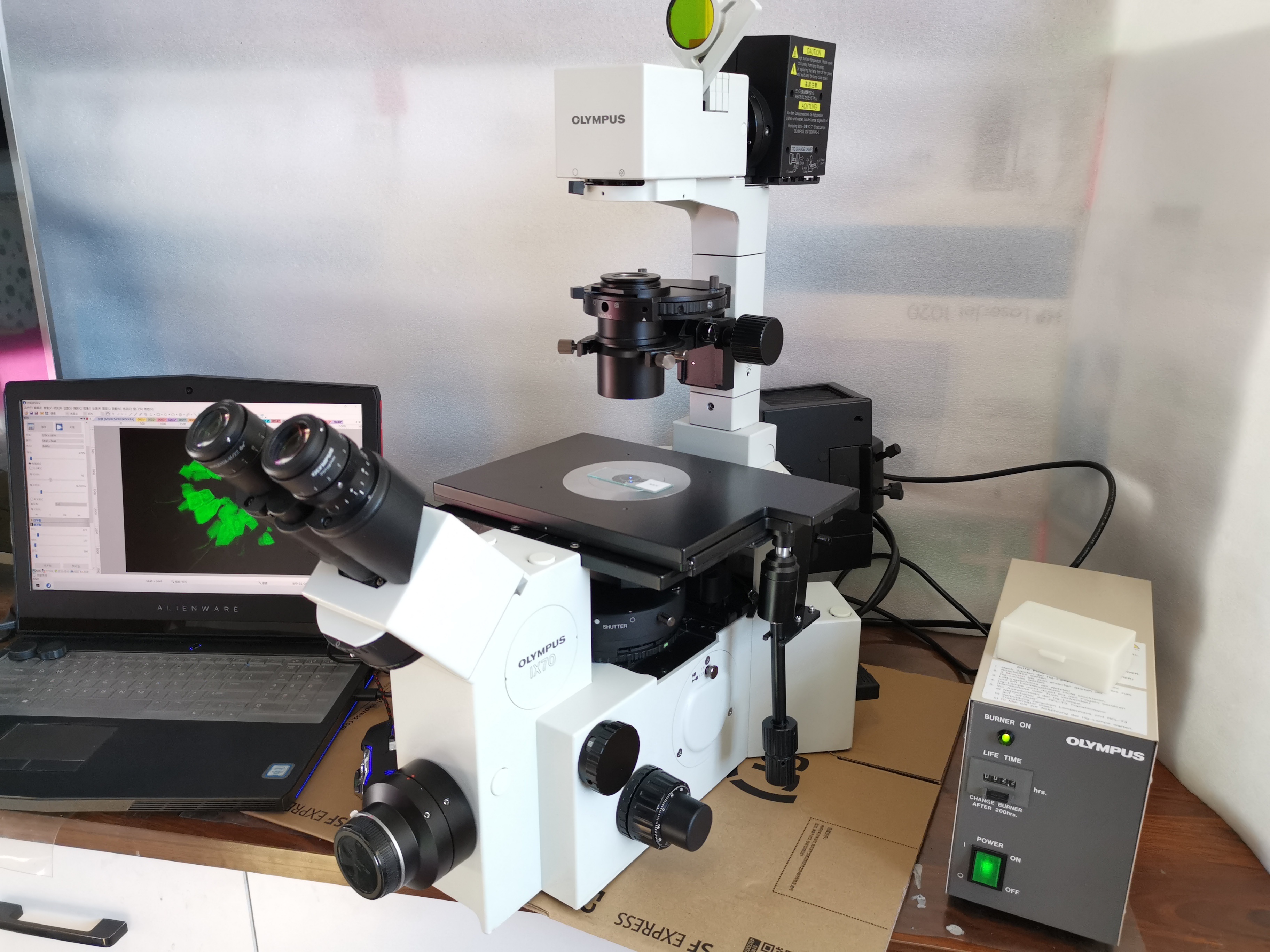 二手奥林巴斯ix70三色荧光倒置显微镜