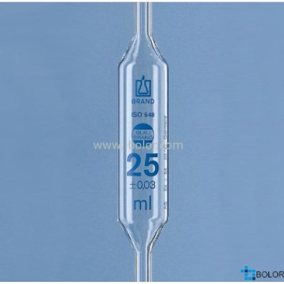  Brand胖度移液管，蓝色刻度；容量：100mL AS级 单刻度 Brand/普兰德 29719 移液管/吸管