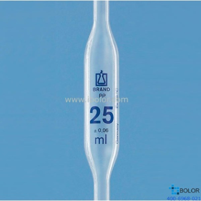  Brand/普兰德塑料胖度移液管，蓝色刻度；容量：50mL PP材质 单刻度 30018 移液管/吸管