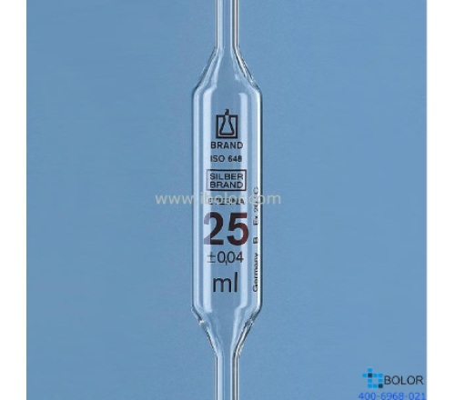  Brand/普兰德胖度移液管，SILBERBRAND ETERNA，B级，0.5 ml，单刻度 29501 移液管/吸管