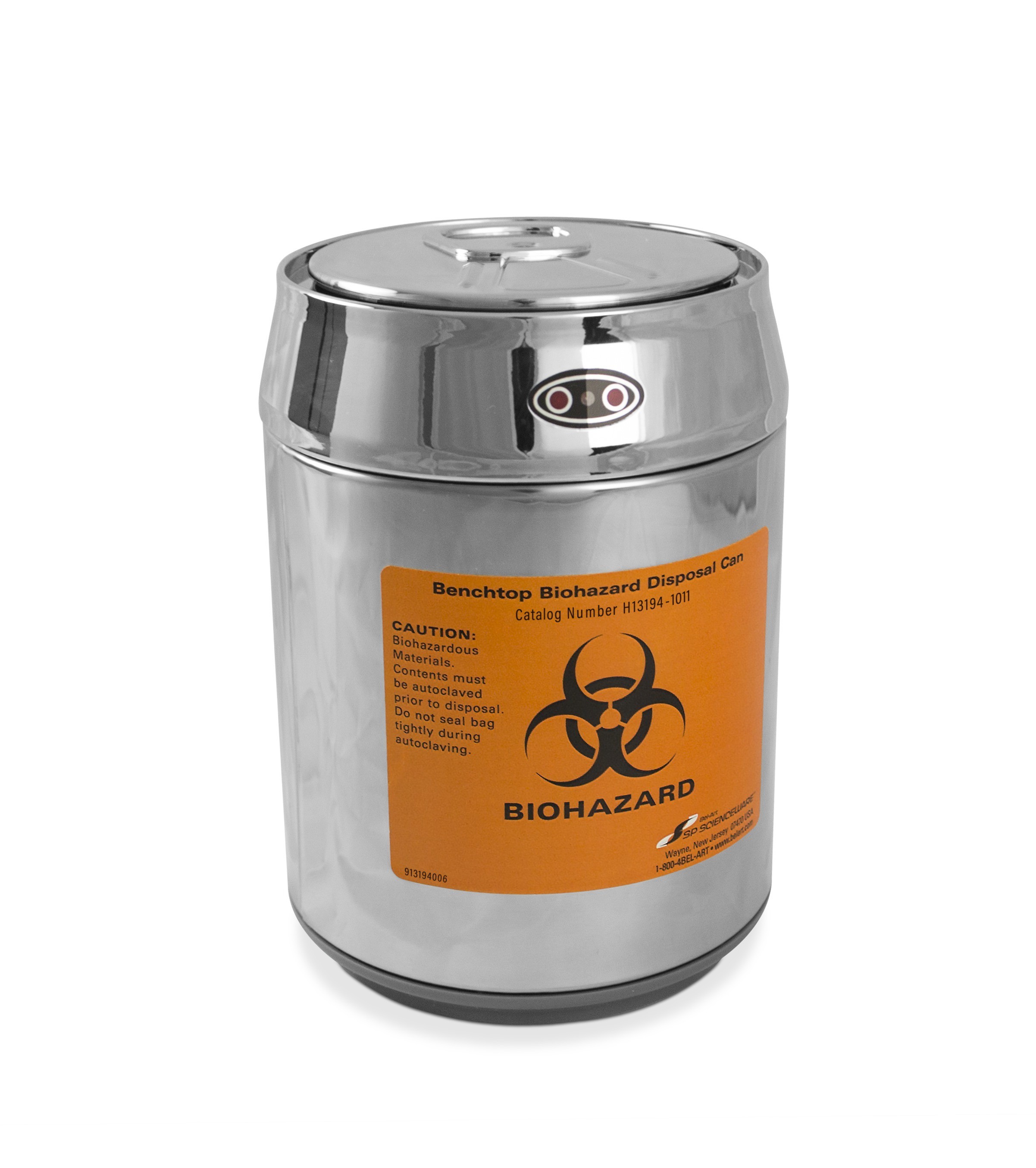 美国SP Bel-Art台式生物危害处理罐，带运动传感器盖