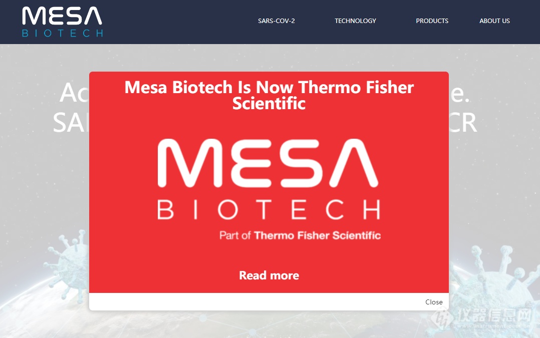 赛默飞宣布完成对分子诊断公司Mesa Biotech的收购