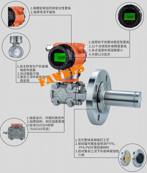 美国FAWKES福克斯进口侧装带插入筒液位变送器
