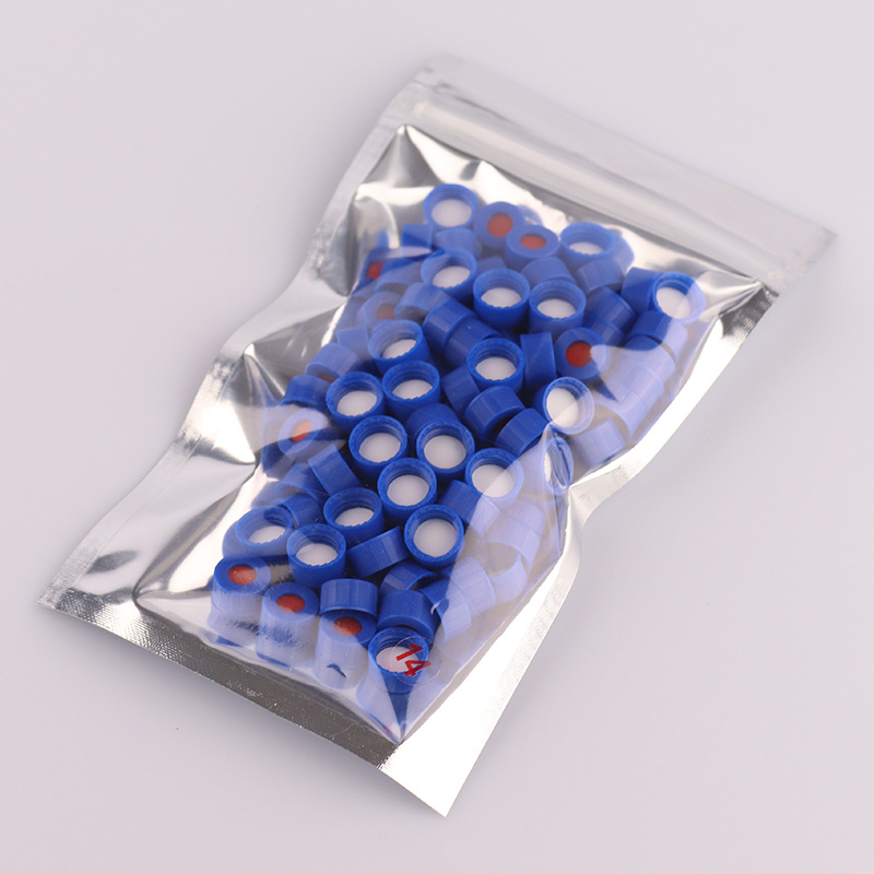 KRLAB Vail 蓝色开孔螺纹瓶盖,含一字开口PTFE/红色硅胶隔垫