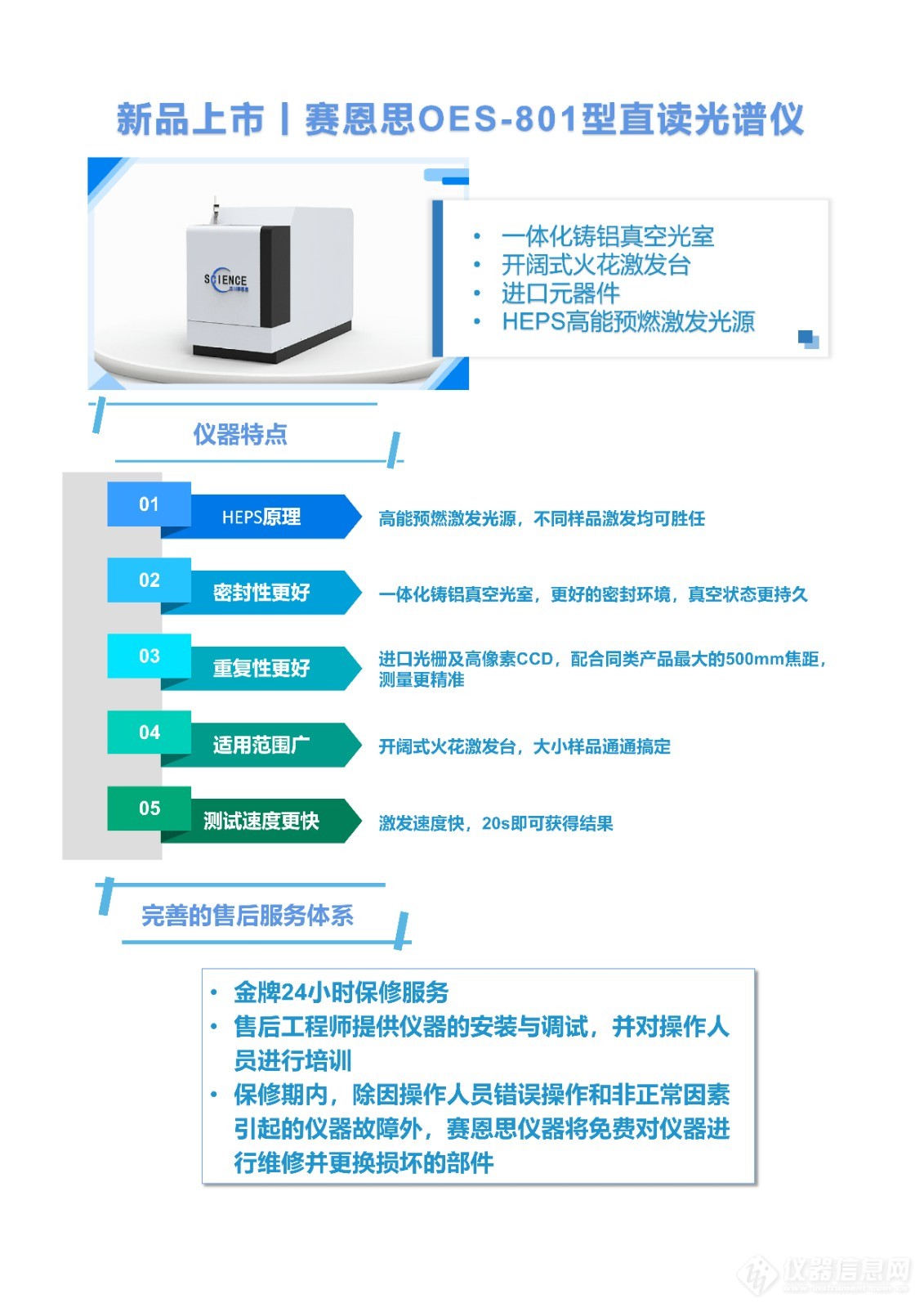 新品上市丨赛恩思OES-801型直读光谱仪