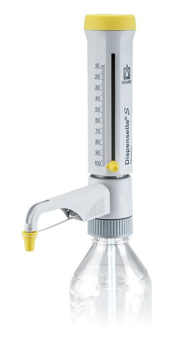 Dispensette S Organic游标可调瓶口移液器，10-100ml黄
