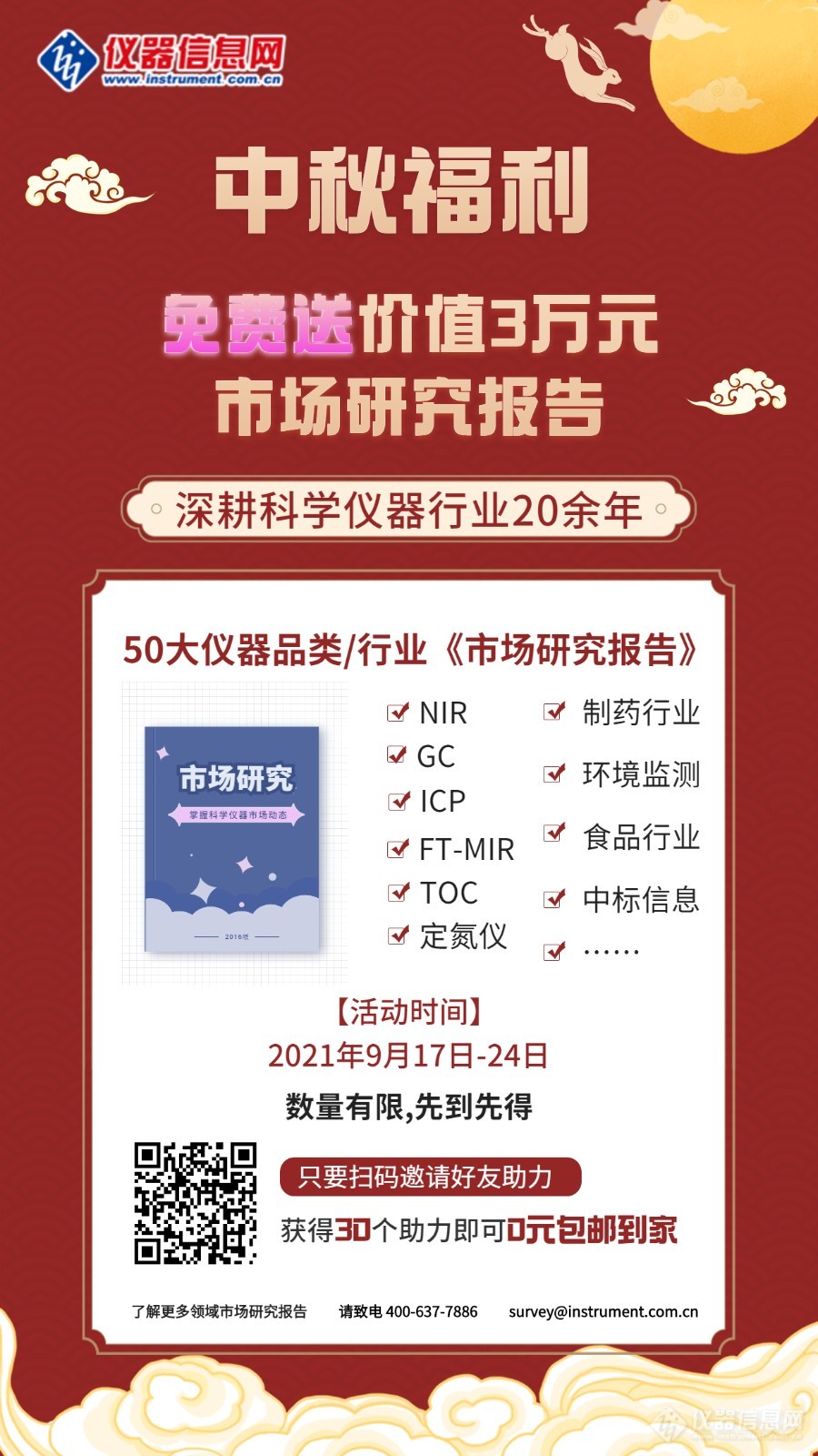 中秋福利——市场研究报告免费送