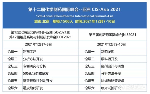 CIS-Asia2021｜第十二届化学制药国际峰会-亚洲