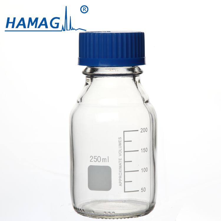 哈迈 GL45螺纹口250ml溶剂瓶250ml透明流动相溶剂瓶