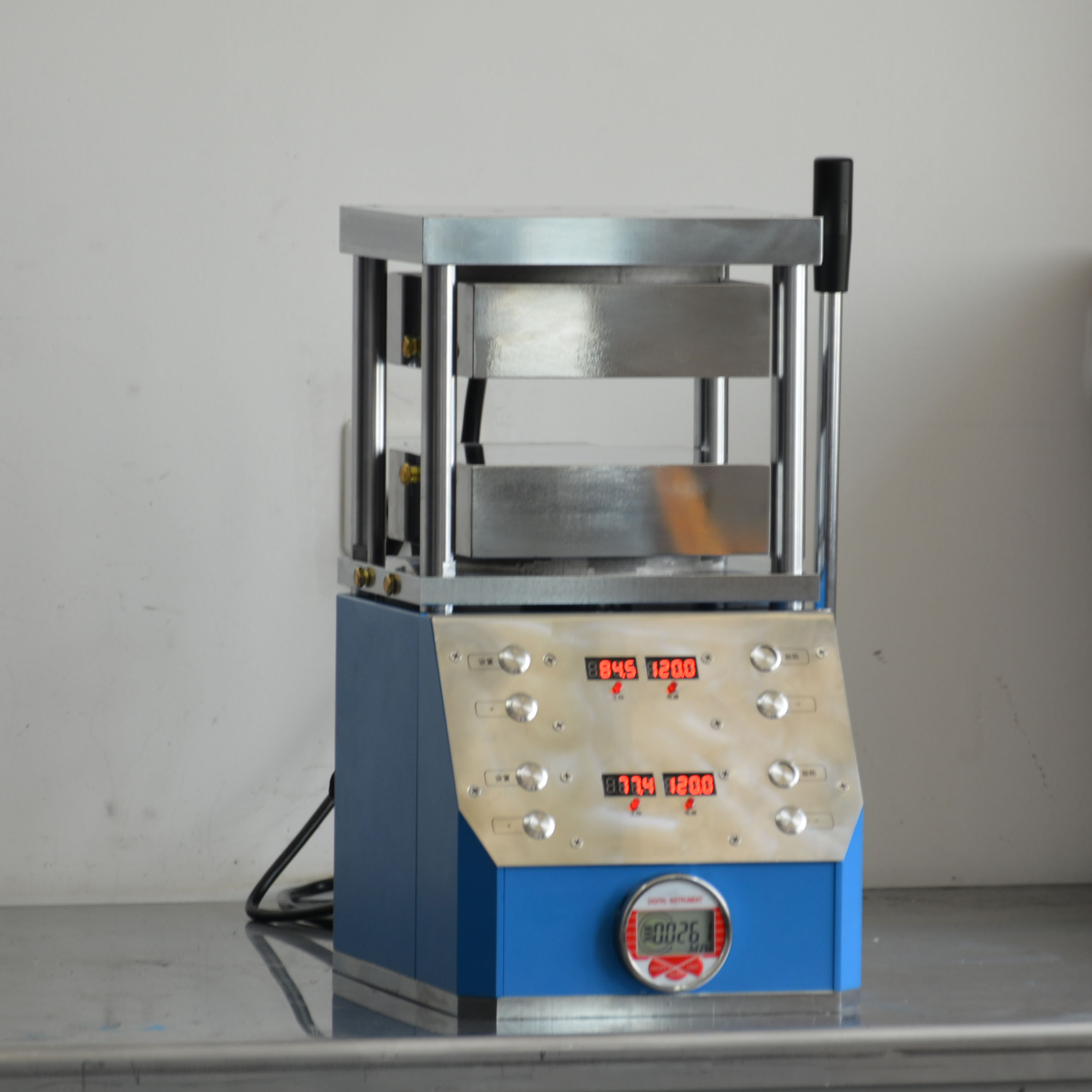 双平板热压机10吨一体式油压压片机RYJ-600E平板硫化仪